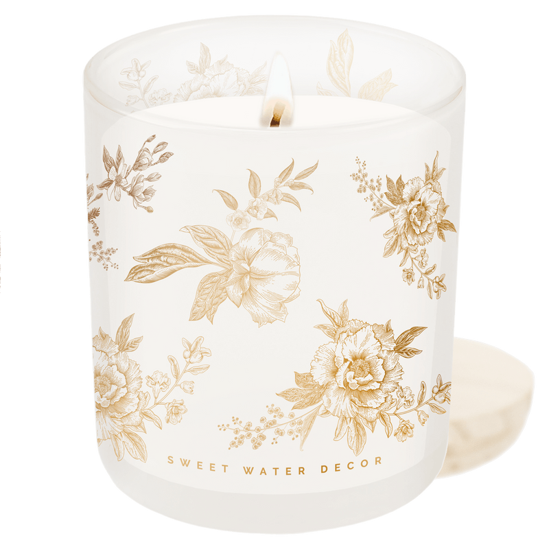 Fresh Apple Blossom Gold Floral Candle