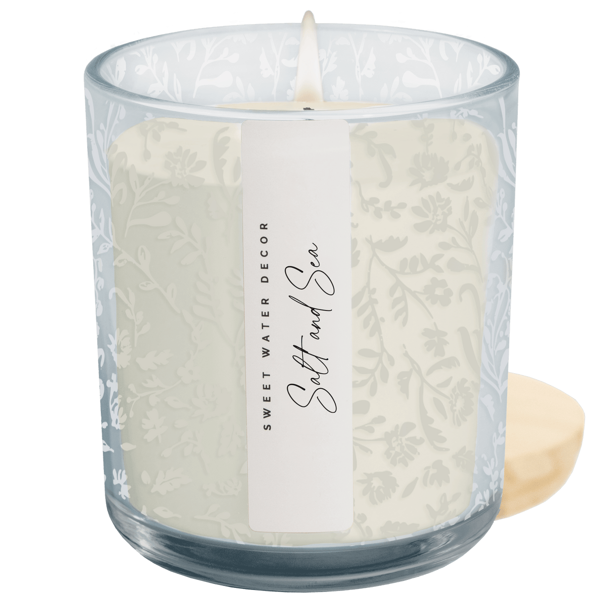 Salt + Sea Blue Floral Candle