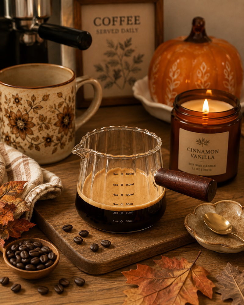 Scalloped Espresso Measuring Glass