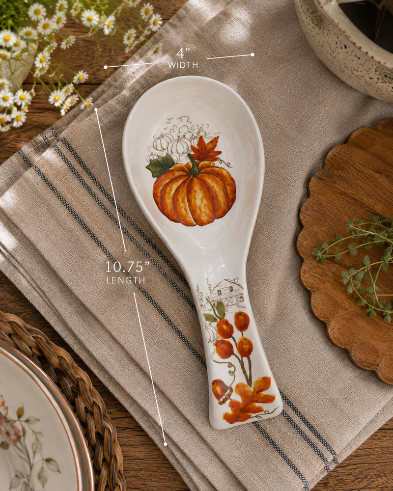 Farmhouse Pumpkin Ceramic Spoon Rest