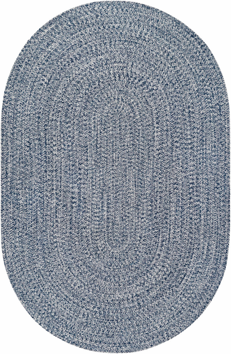 Blue Braided Faux Jute Outdoor Rug