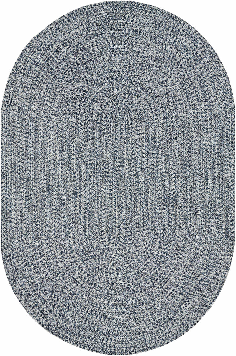 Blue Braided Faux Jute Outdoor Rug