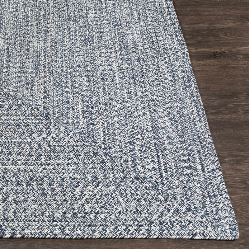 Blue Braided Faux Jute Outdoor Rug