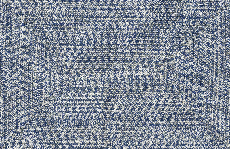 Blue Braided Faux Jute Outdoor Rug