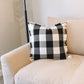 Buffalo Check Fringe Pillow - Black