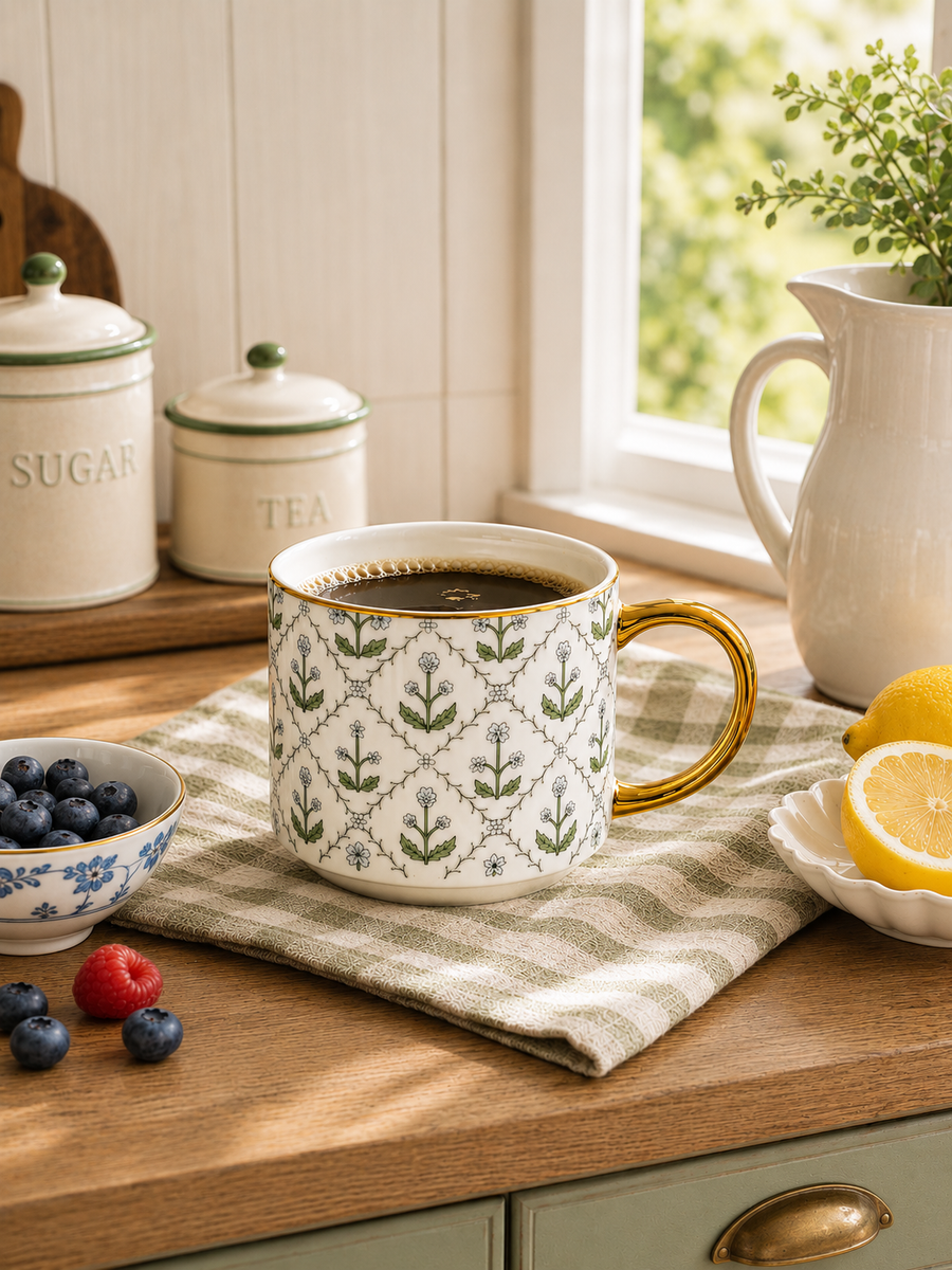 Floral Quilt Coffee Mug