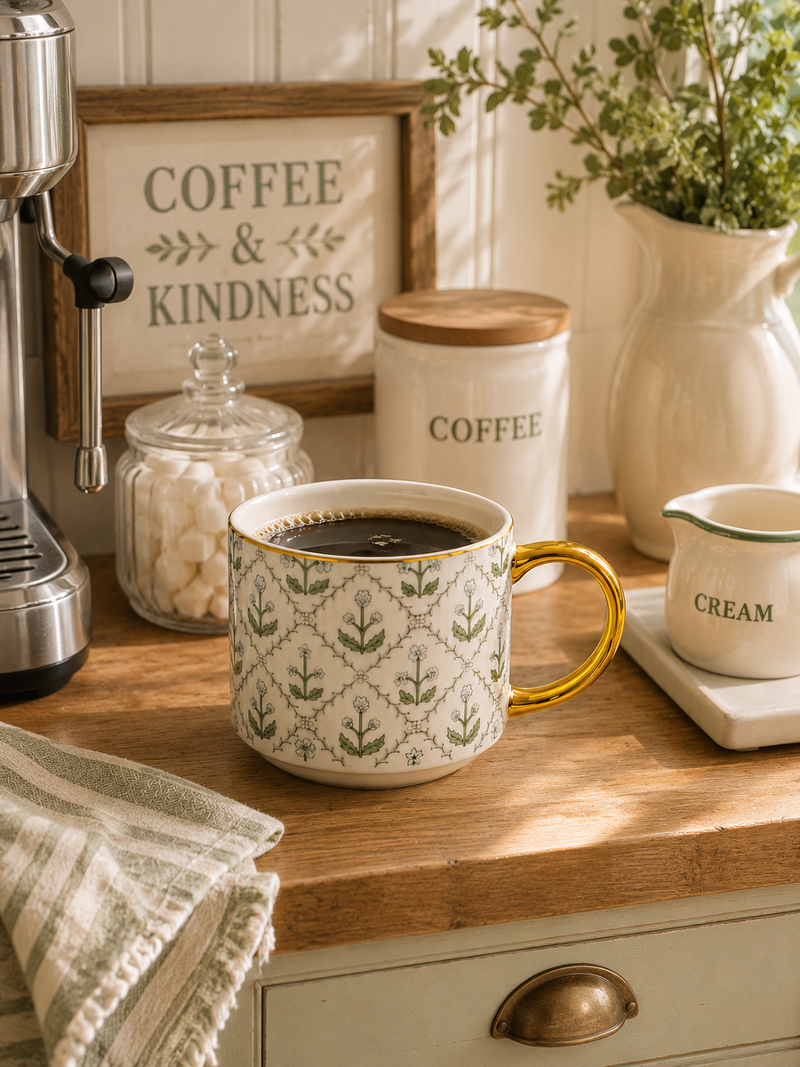 Floral Quilt Coffee Mug