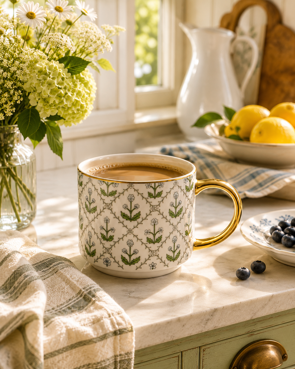 Floral Quilt Coffee Mug