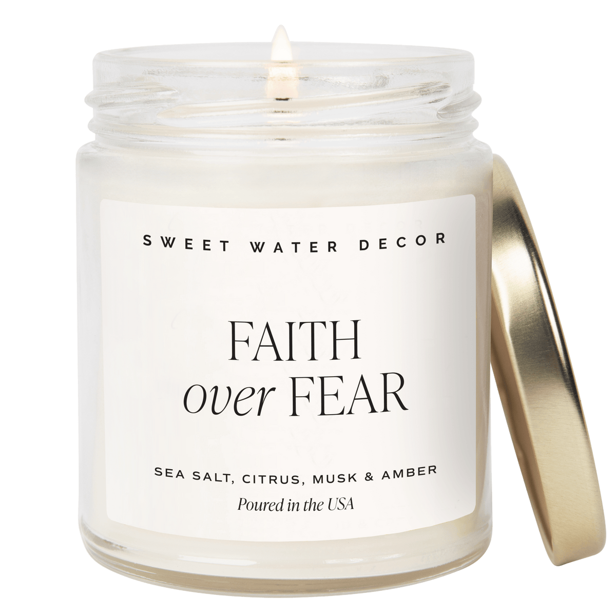Faith Over Fear Soy Candle | Clear Jar