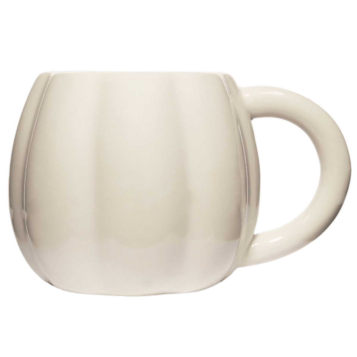 Cream Pumpkin Figural Coffee Mug
