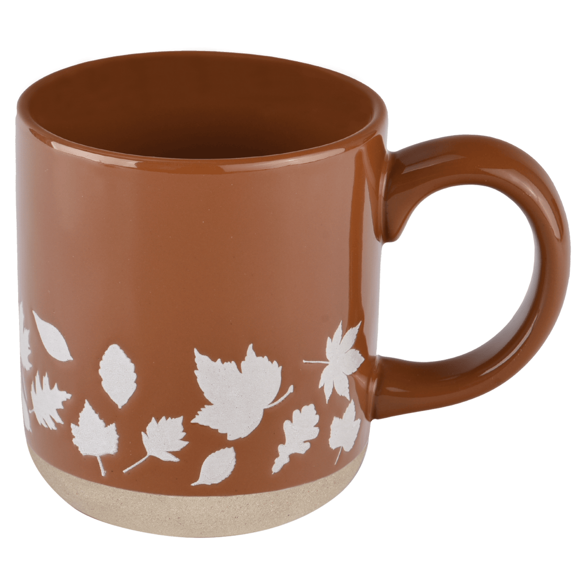 Fall Leaves Orange Stoneware Coffee Mug