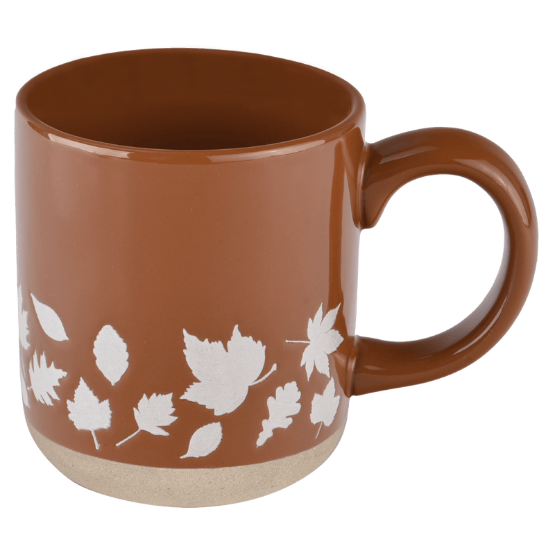 Fall Leaves Orange Stoneware Coffee Mug