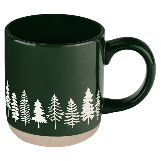 Pine Trees Stoneware Coffee Mug | 14 oz
