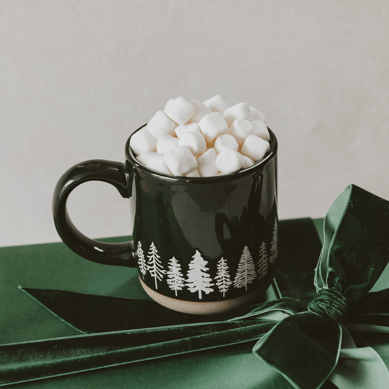 Pine Trees Stoneware Coffee Mug | 14 oz