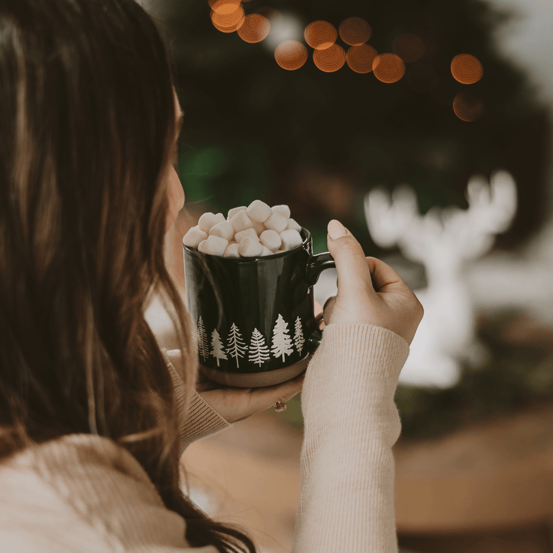 Pine Trees Stoneware Coffee Mug | 14 oz