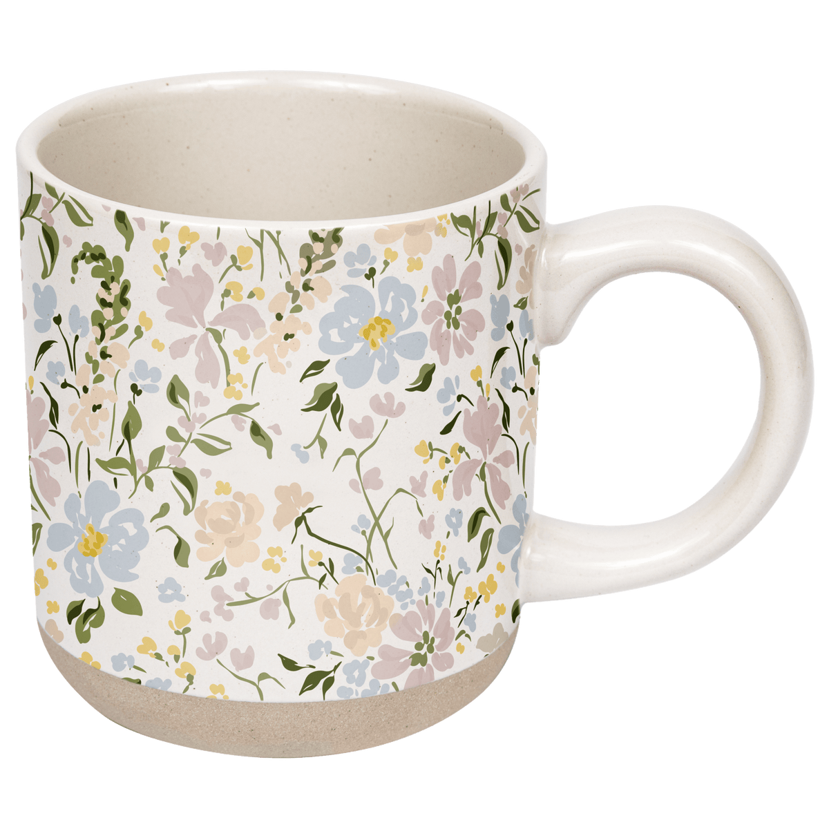 Floral Stoneware Coffee Mug