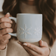 Snowflakes Blue Stoneware Coffee Mug | 14 oz
