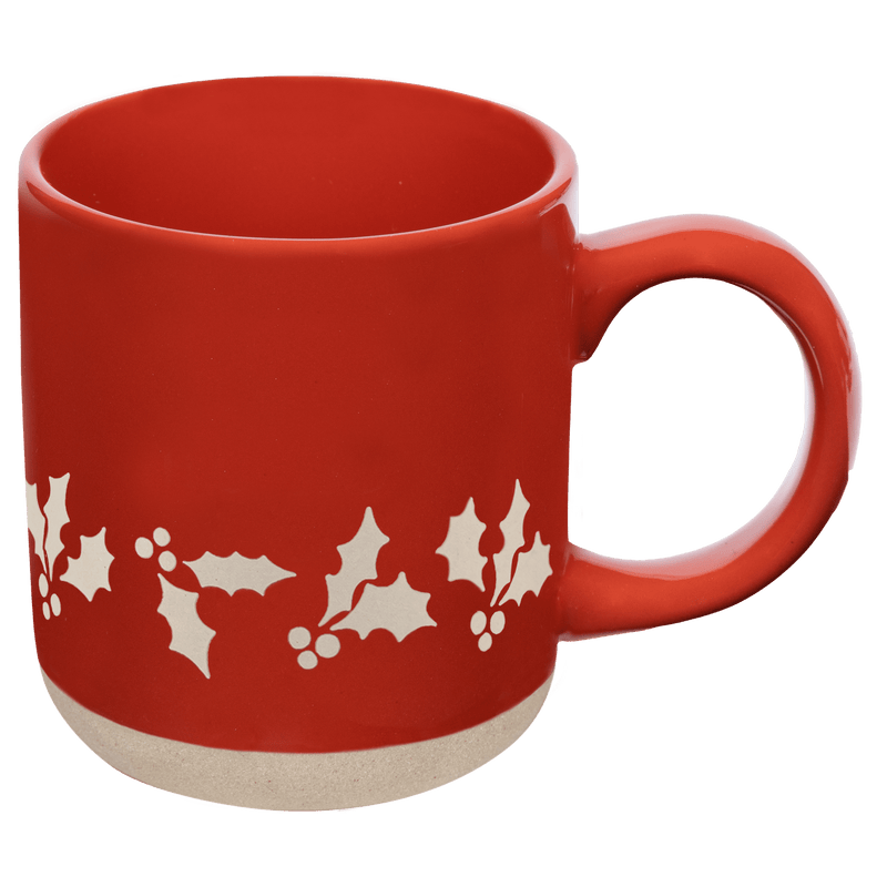 Holly Red Stoneware Coffee Mug | 14 oz