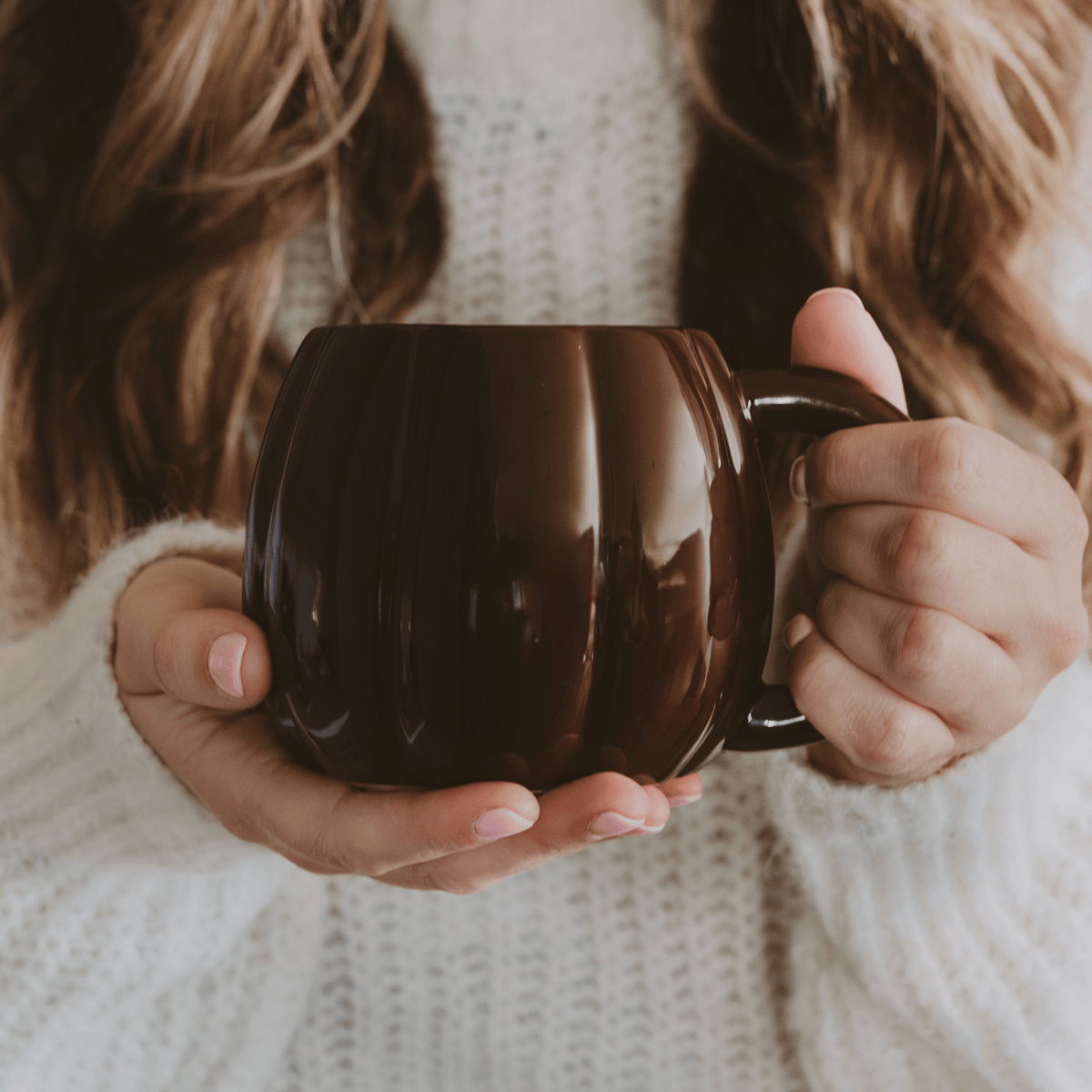 Chocolate Brown Pumpkin Figural Coffee Mug