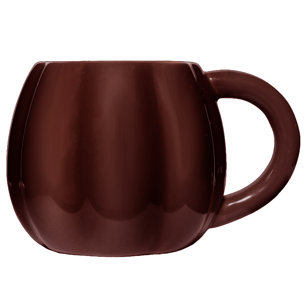 Chocolate Brown Pumpkin Figural Coffee Mug