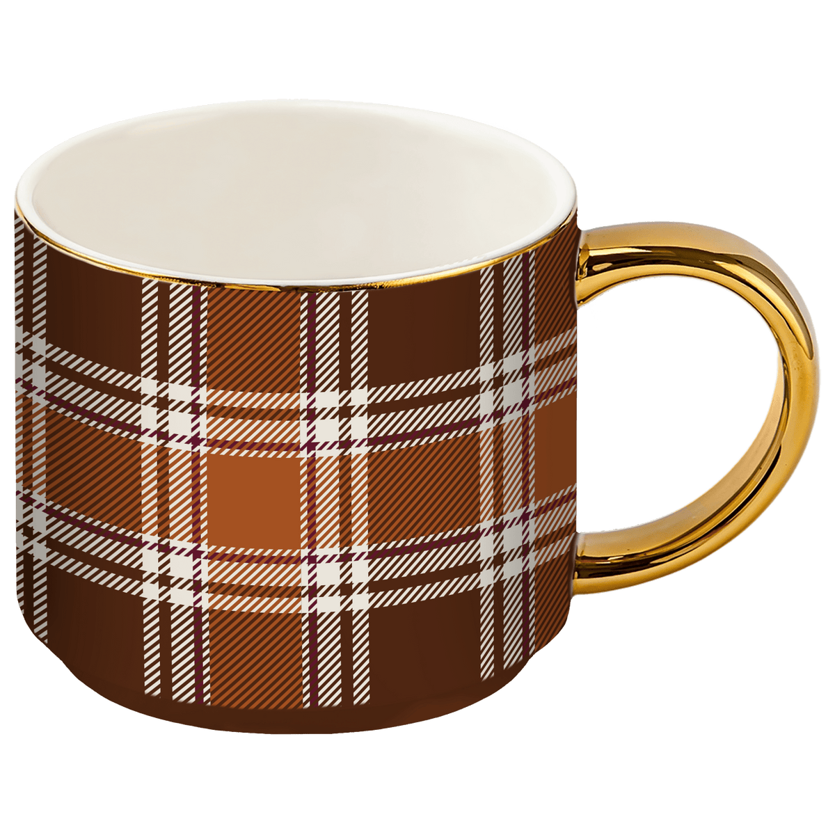 Brown Plaid Coffee Mug