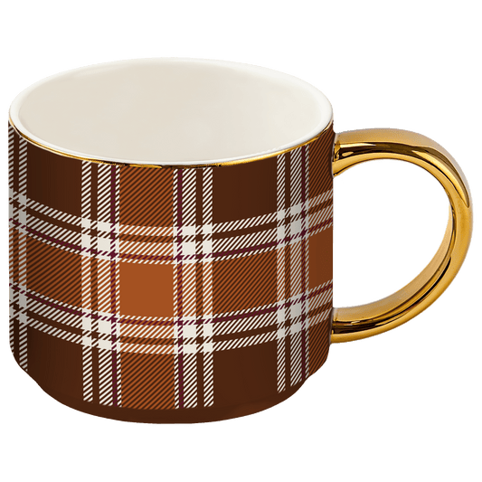 Brown Plaid Coffee Mug