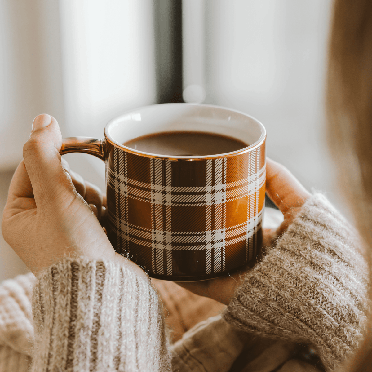 Brown Plaid Coffee Mug