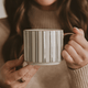 Green Stripe Gold Handle Coffee Mug | 14 oz