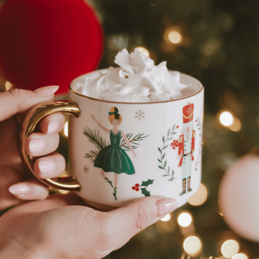 Nutcracker Gold Handle Coffee Mug | 14 oz