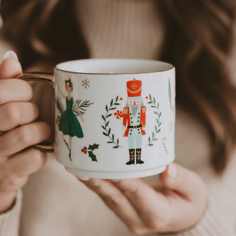 Nutcracker Gold Handle Coffee Mug | 14 oz