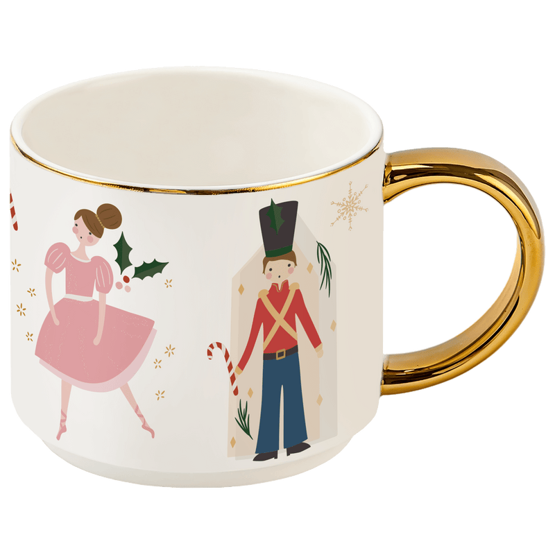Nutcracker Gold Handle Coffee Mug | 14 oz