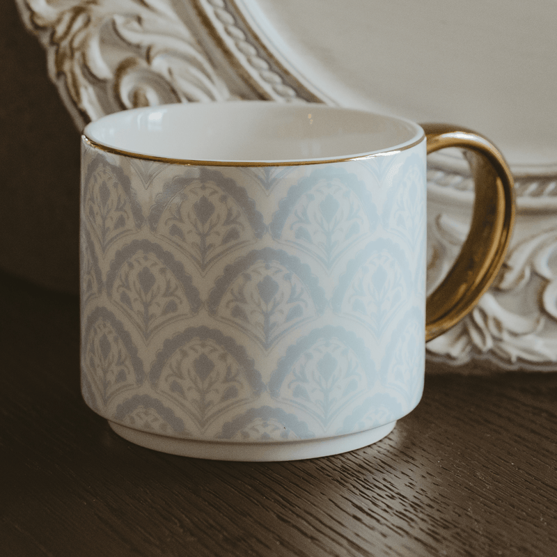 Blue Floral Quilt Coffee Mug