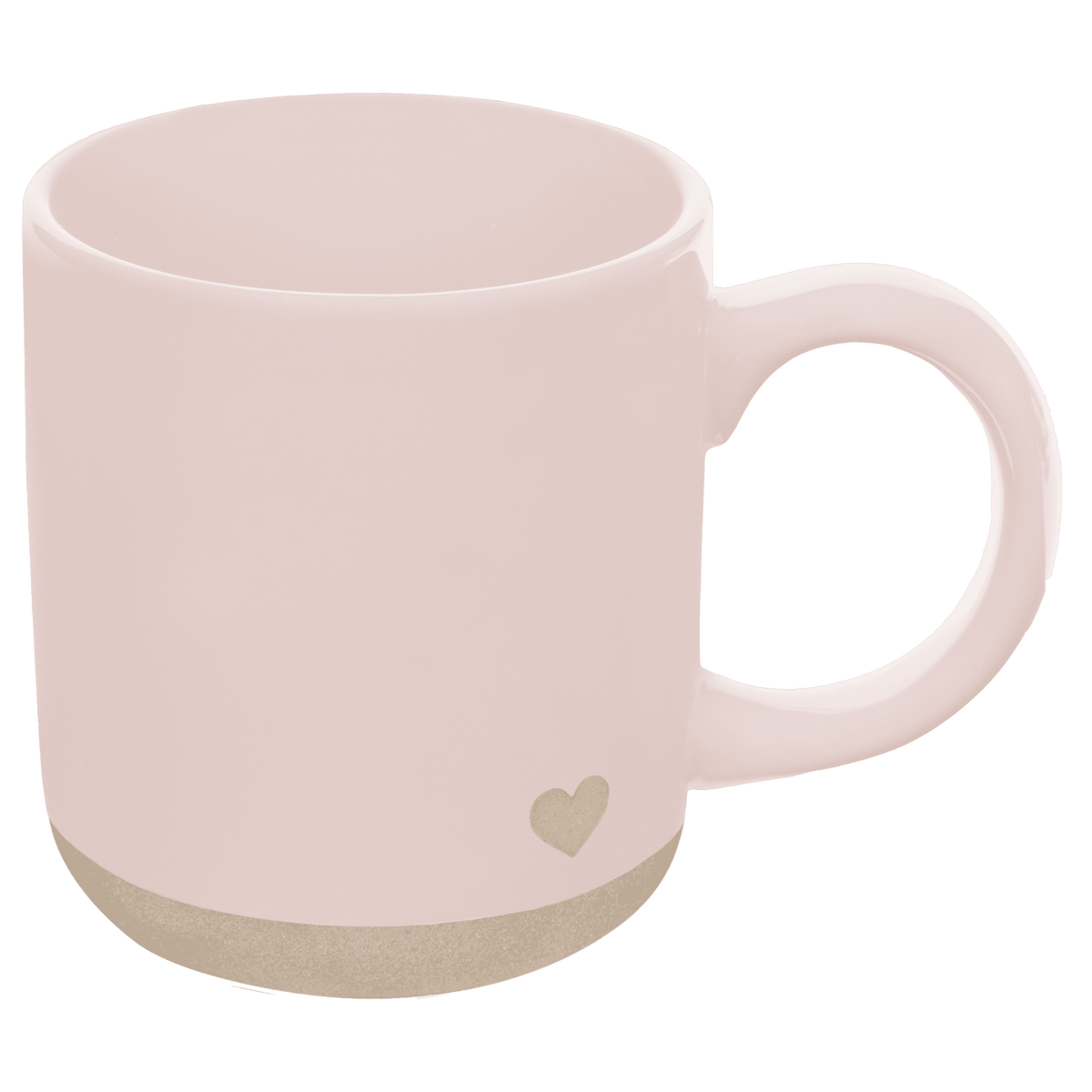Pink Heart Stoneware Coffee Mug