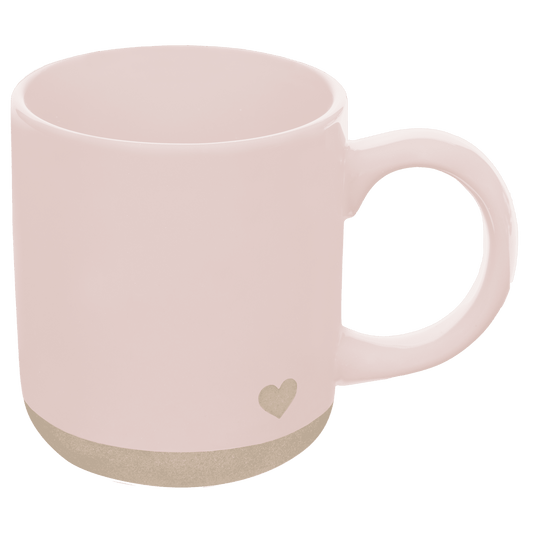 Pink Heart Stoneware Coffee Mug