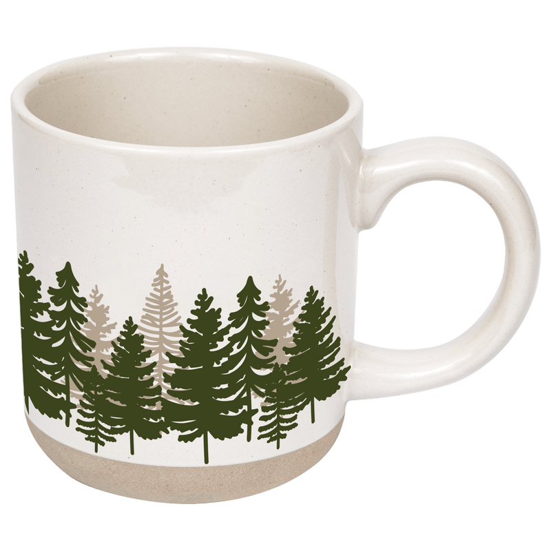 Forest Cream Stoneware Coffee Mug | 14 oz