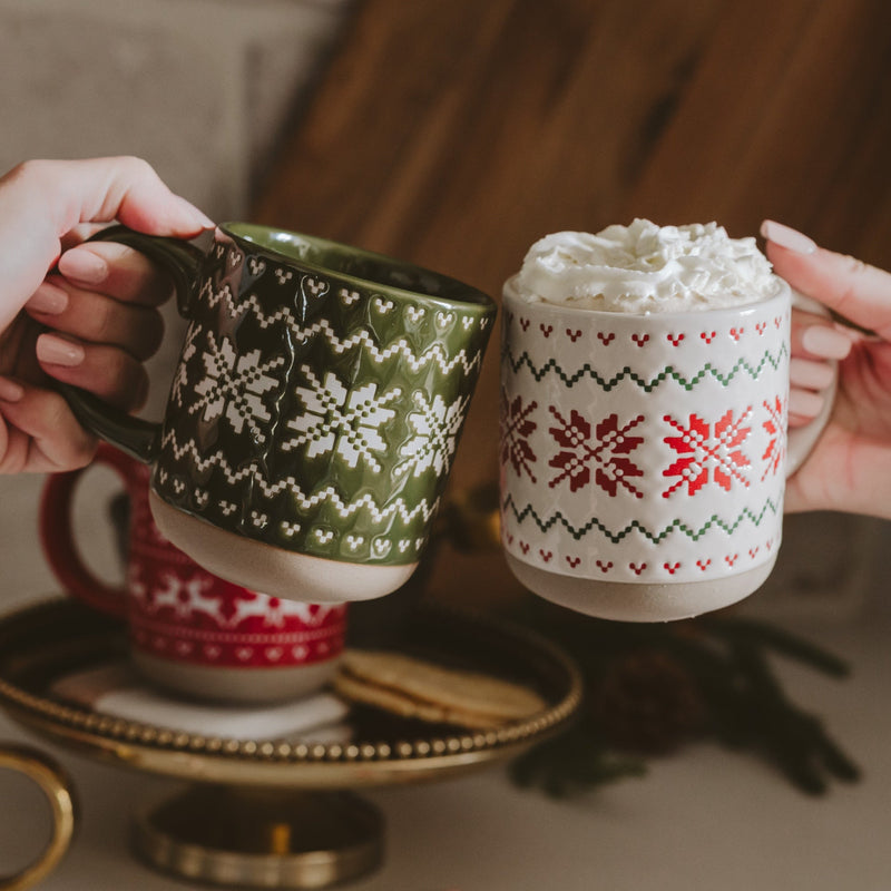 Green Fair Isle Sweater Stoneware Coffee Mug | 14 oz