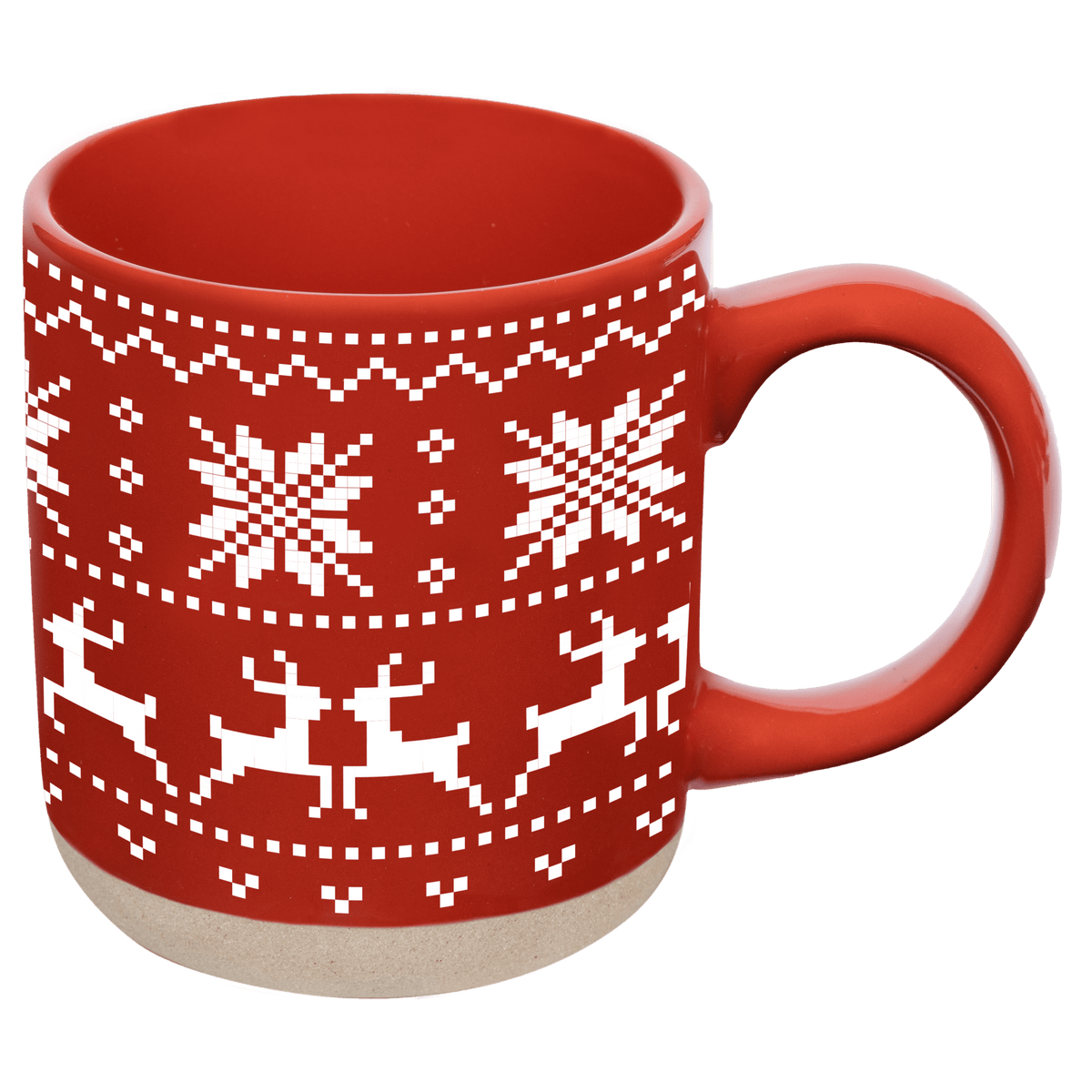 Red Fair Isle Sweater Stoneware Coffee Mug | 14 oz