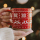 Red Fair Isle Sweater Stoneware Coffee Mug | 14 oz