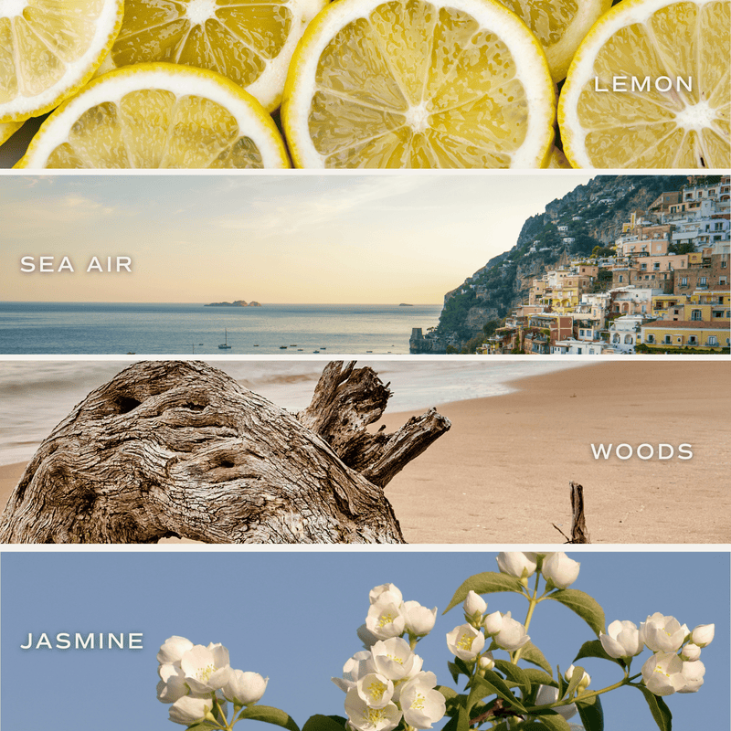 Coastal Lemon Blue Floral Candle