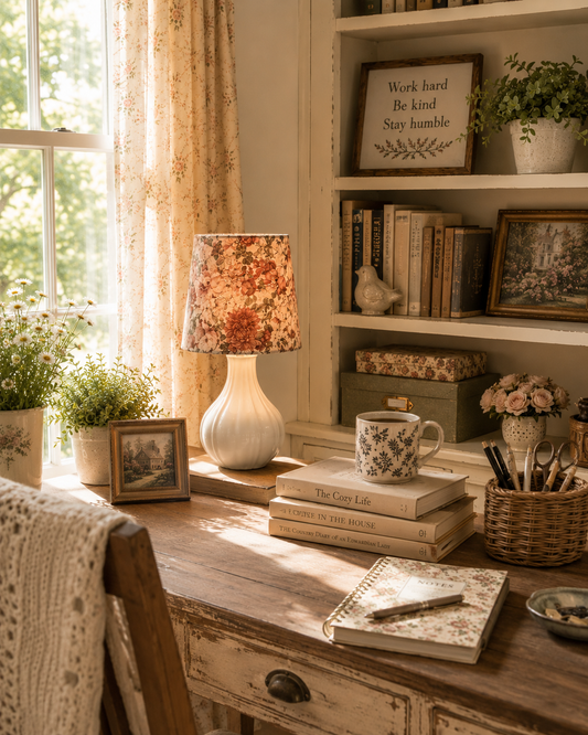 Vintage Floral Accent Lamps - Set of 2