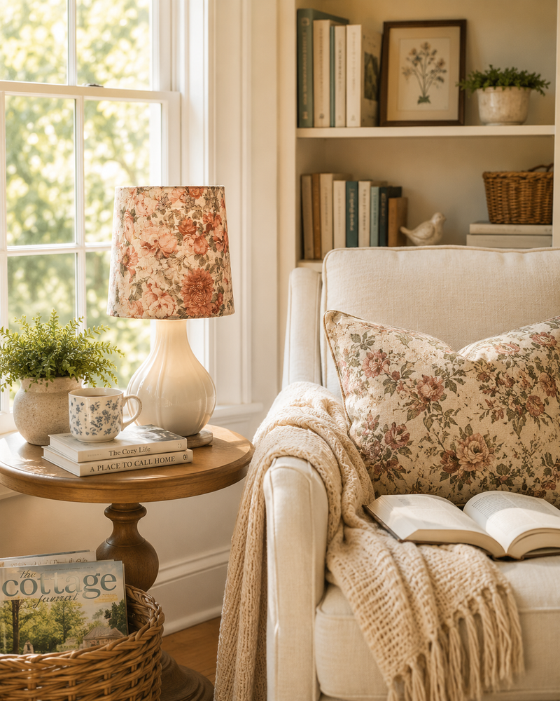 Vintage Floral Accent Lamps - Set of 2