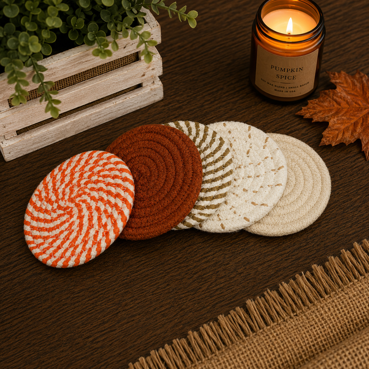 Fall Fabric Coasters