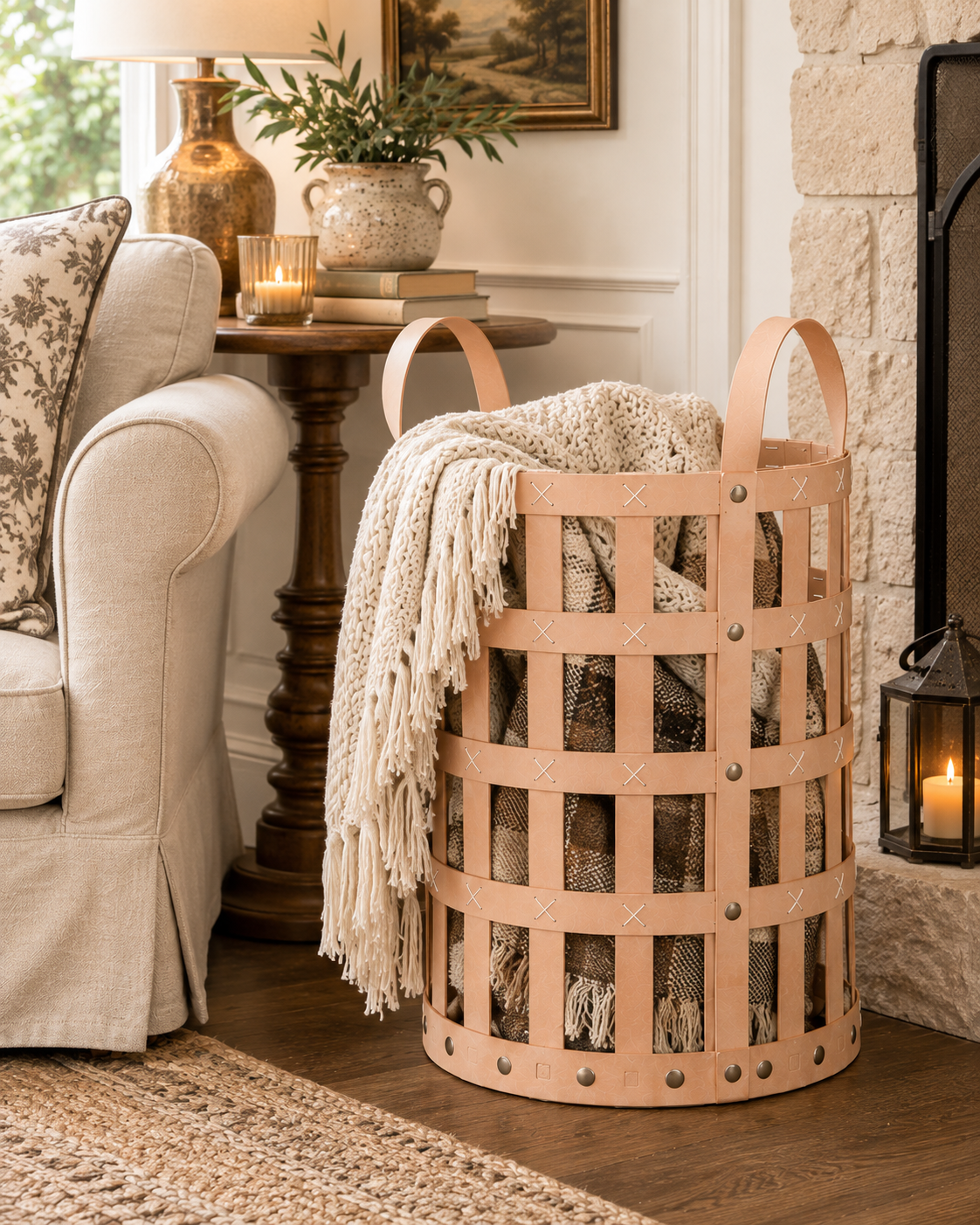 Pali Recycled Leather Everything Basket