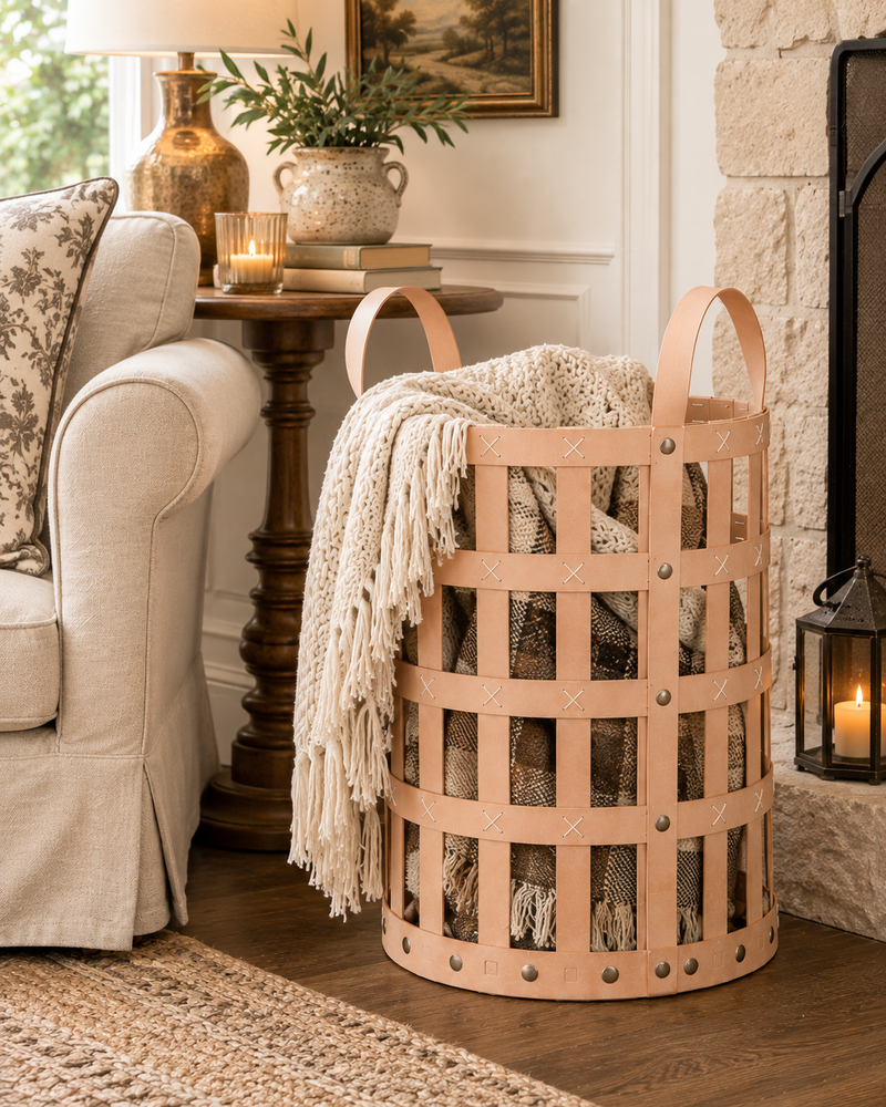 Pali Recycled Leather Everything Basket