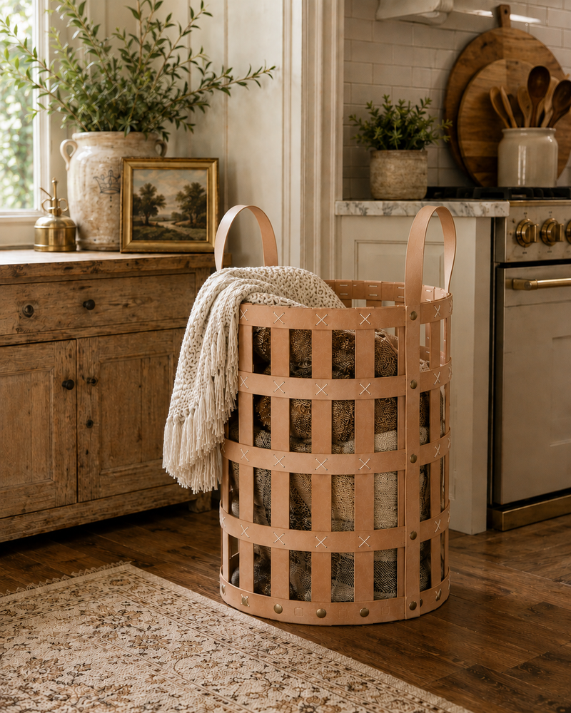 Pali Recycled Leather Everything Basket