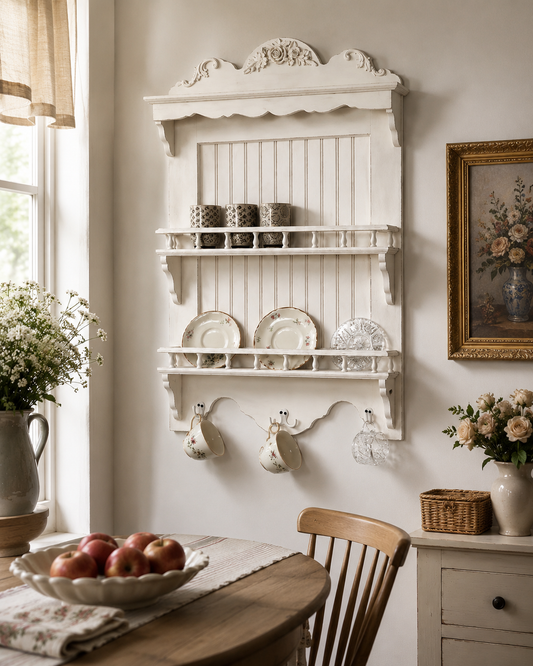 Wall Mounted French-Style Dish and Plate Storage Rack