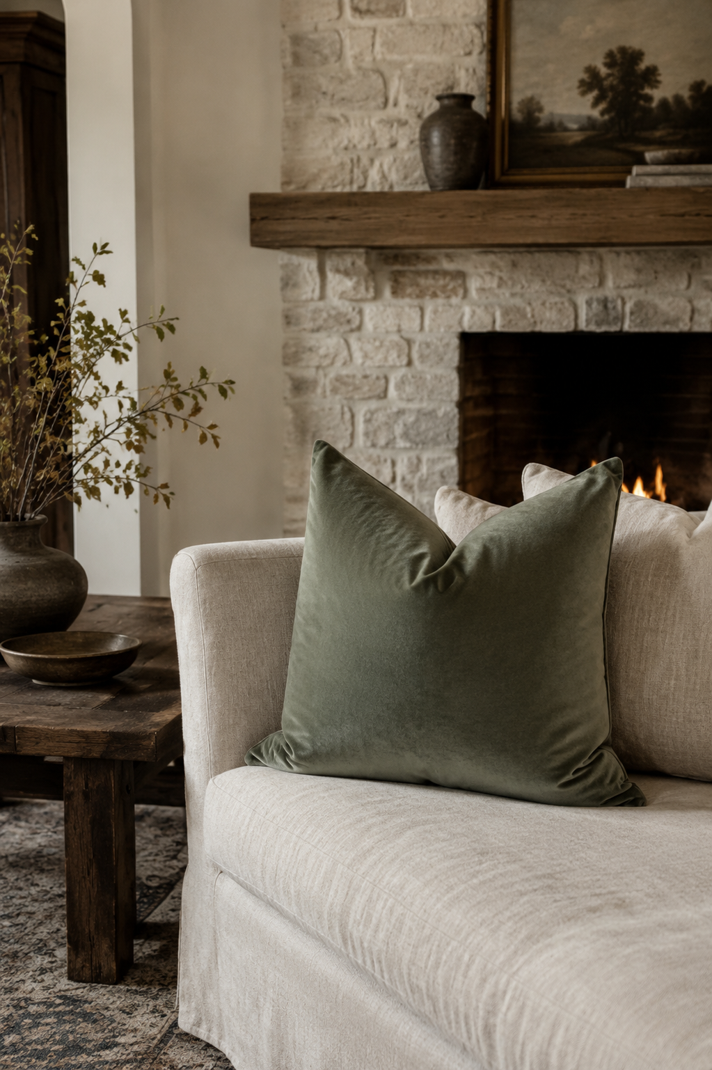Juniper Pillow Cover | Green Velvet
