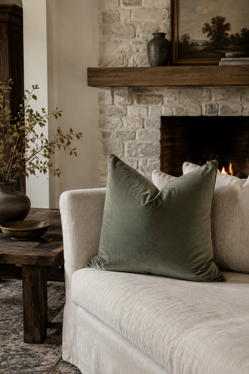 Juniper Pillow Cover | Green Velvet