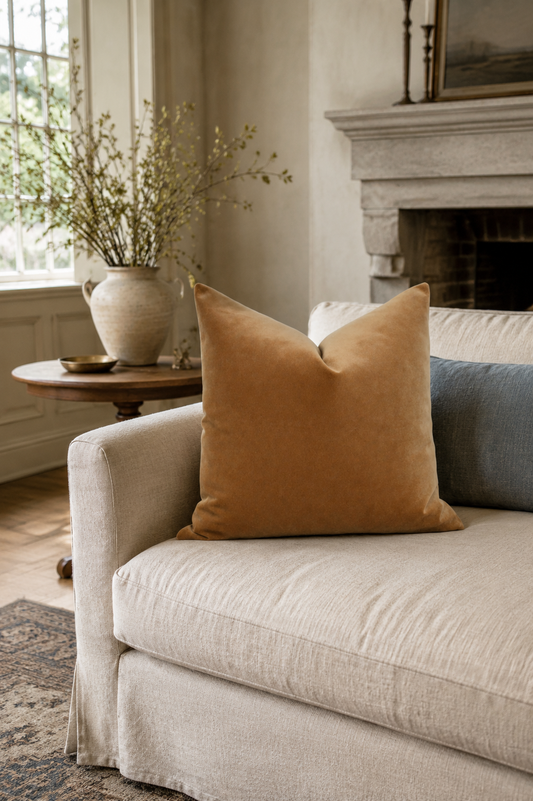 Dempsey Pillow Cover | Cognac Velvet