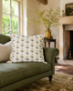 Amalthea Linen Block Print Pillow Cover in Gold